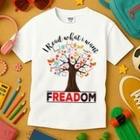 I Read What I Want Banned Books Week Librarian Kids T-Shirt thumb 3