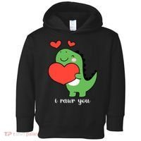 I Rawr You Cute Dinosaur Love Valentines Day Toddler Hoodie thumb 0
