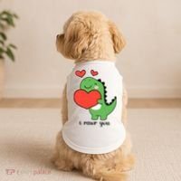 I Rawr You Cute Dinosaur Love Valentines Day Doggie Tank thumb 2