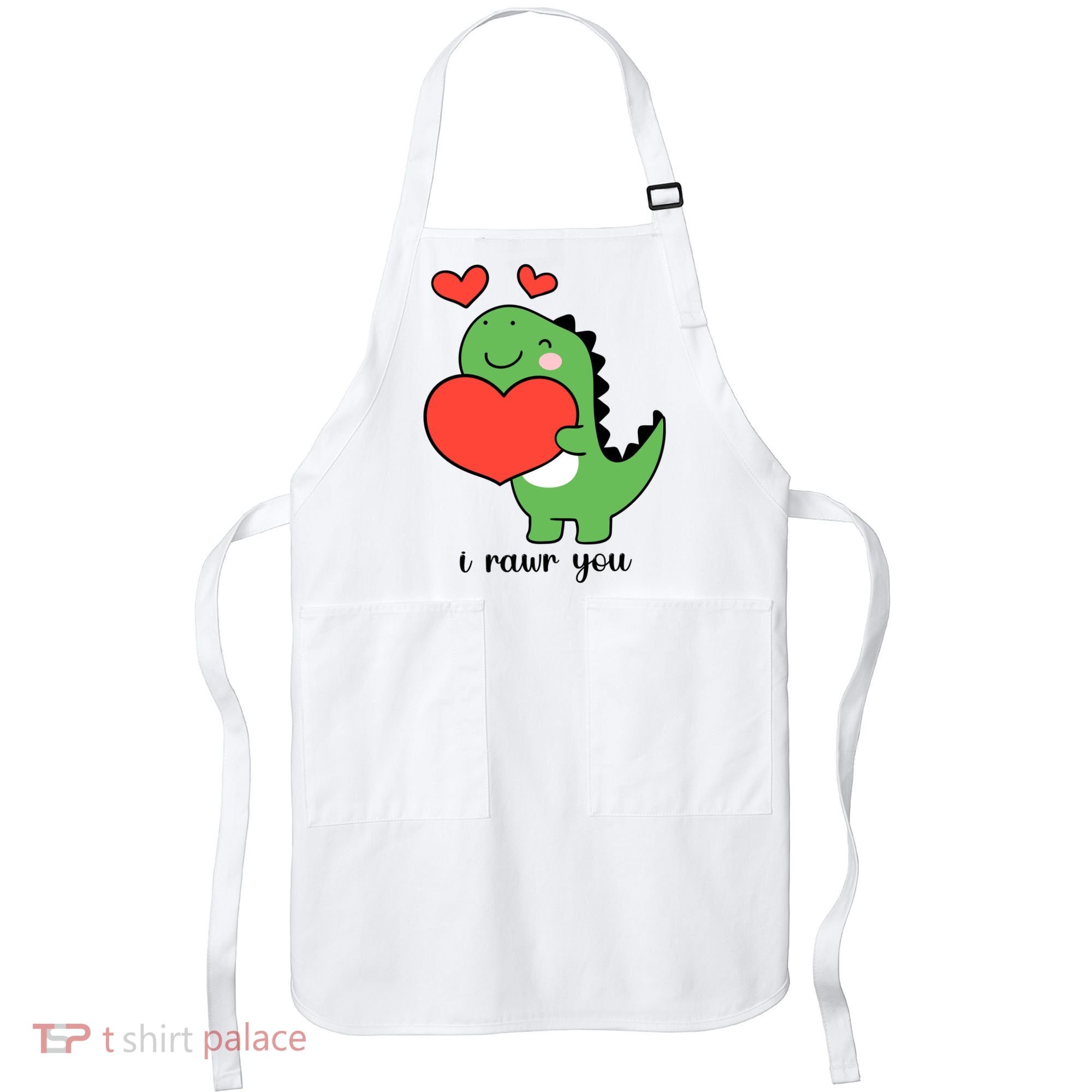 I Rawr You Cute Dinosaur Love Valentines Day Apron