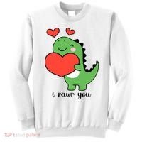 I Rawr You Cute Dinosaur Love Valentines Day Sweatshirt thumb 0