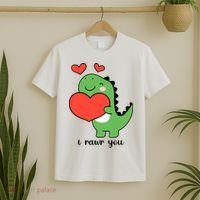 I Rawr You Cute Dinosaur Love Valentines Day T-Shirt thumb 2