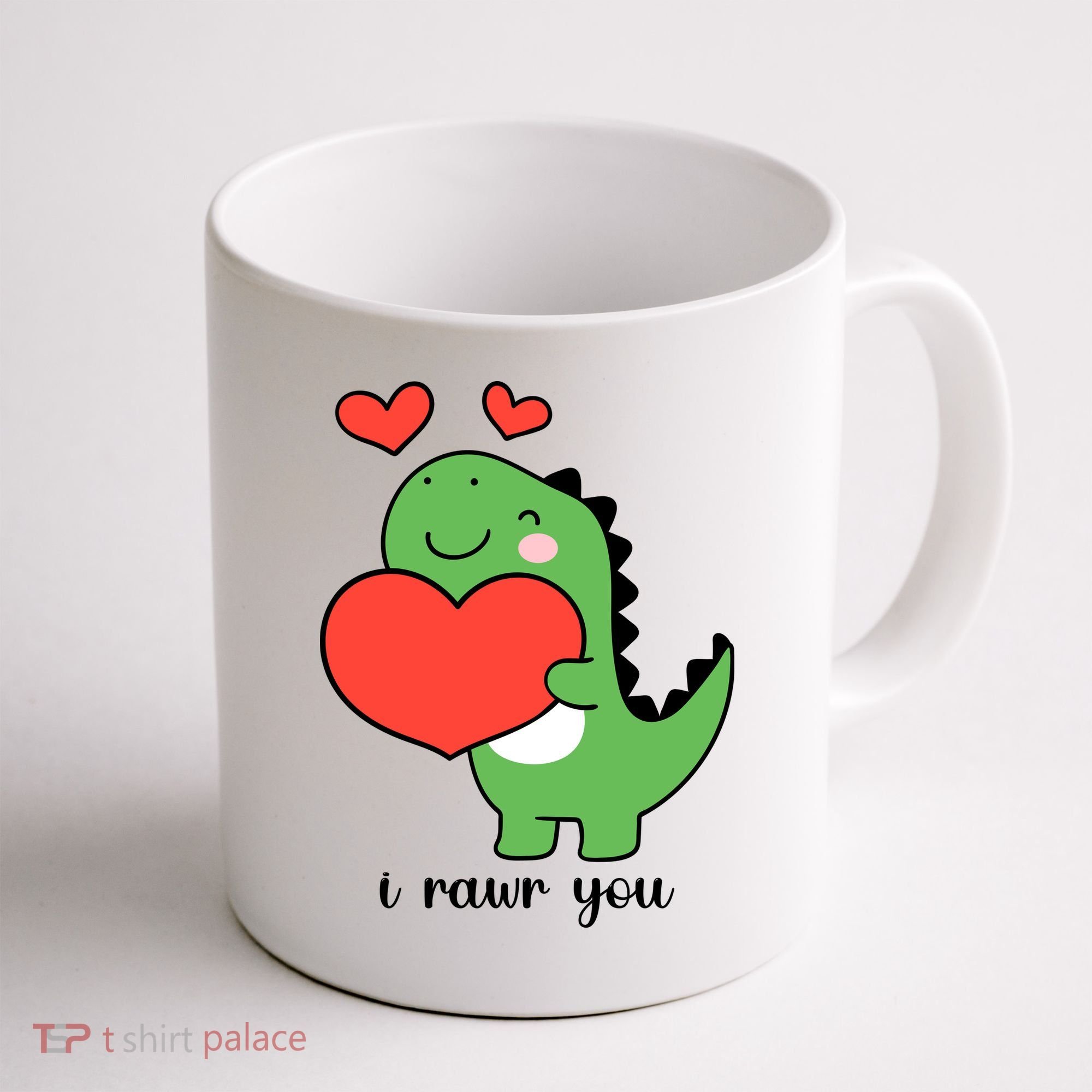 I Rawr You Cute Dinosaur Love Valentines Day Coffee Mug