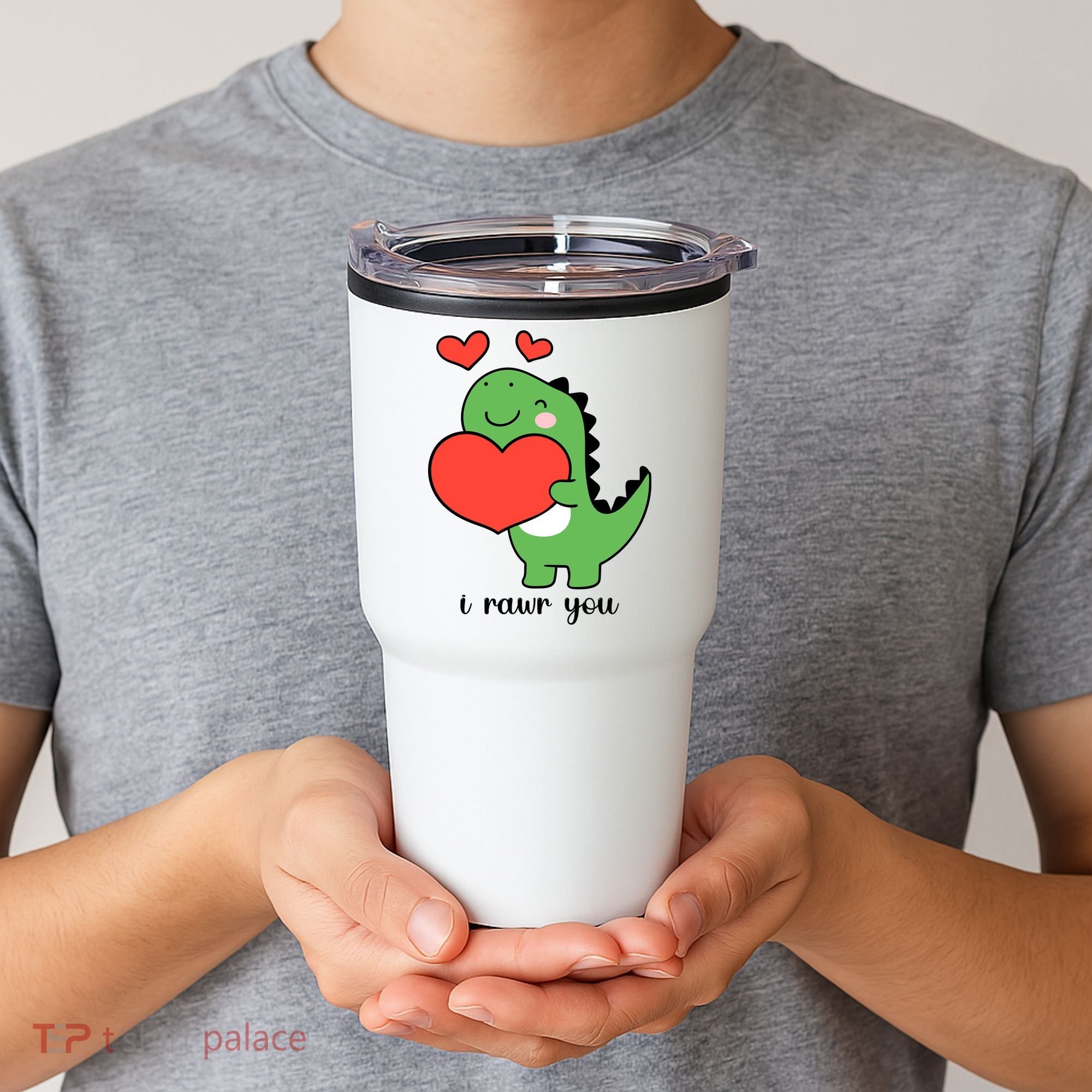 I Rawr You Cute Dinosaur Love Valentines Day Tumbler