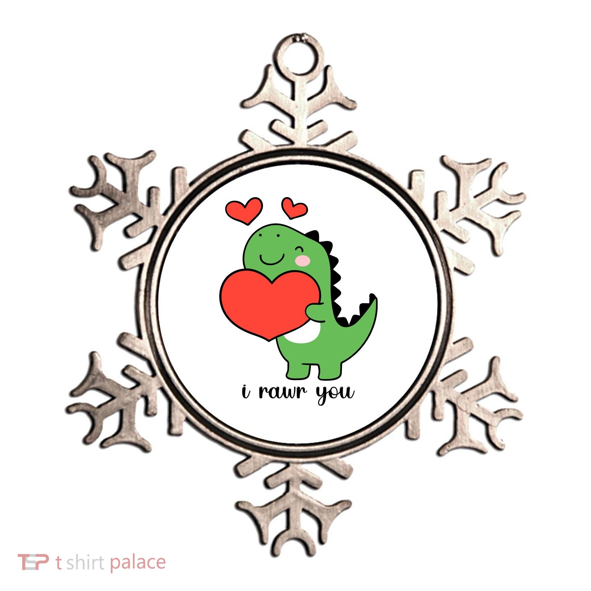 I Rawr You Cute Dinosaur Love Valentines Day Ornament
