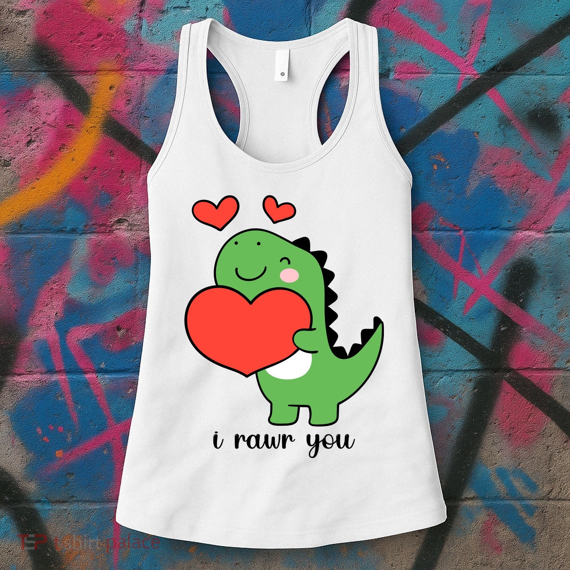 I Rawr You Cute Dinosaur Love Valentines Day Women's Tank Top