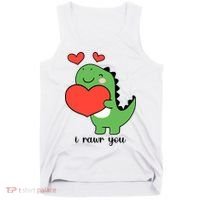 I Rawr You Cute Dinosaur Love Valentines Day Tank Top thumb 0