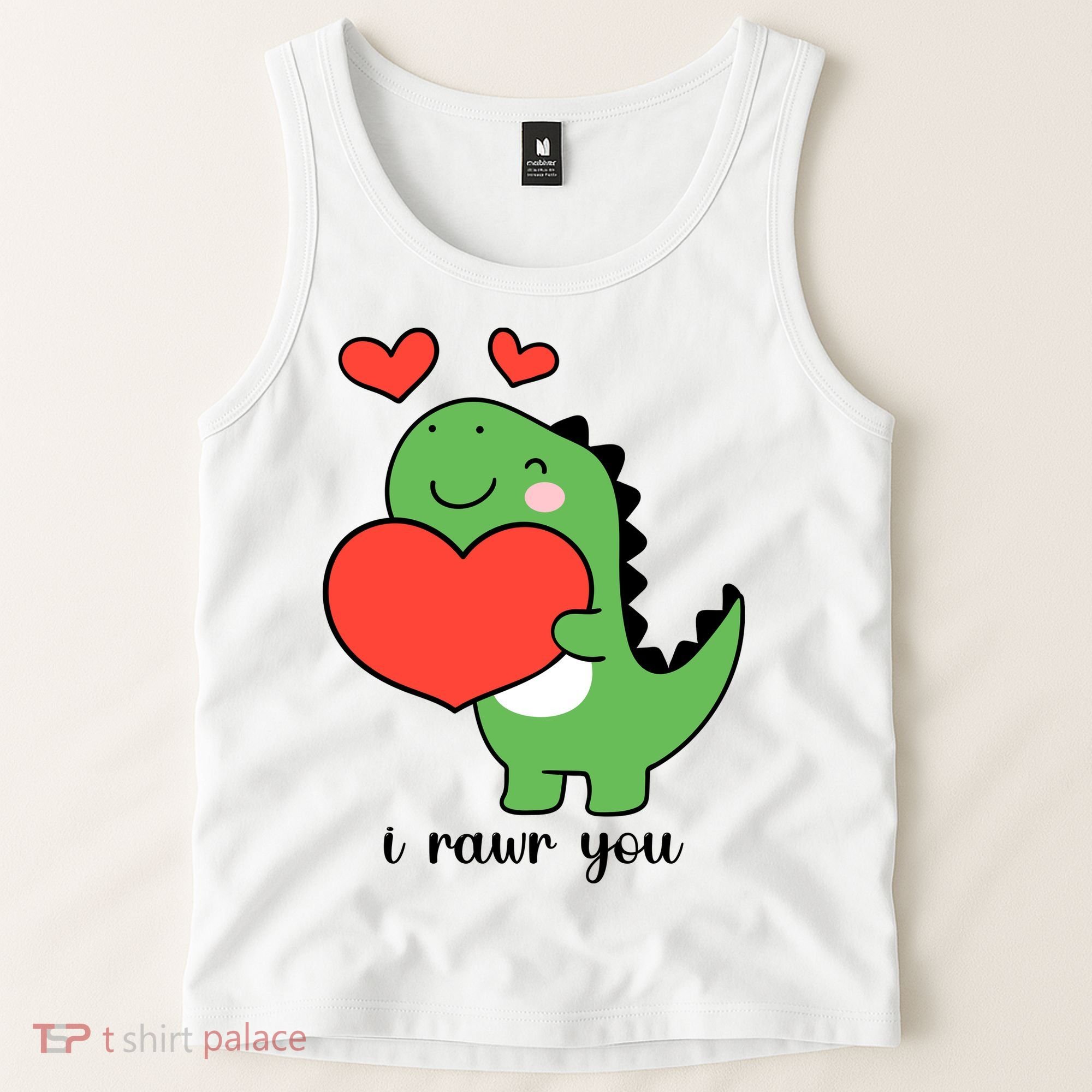 I Rawr You Cute Dinosaur Love Valentines Day Tank Top