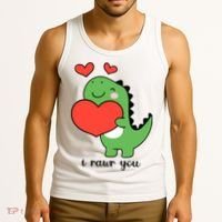 I Rawr You Cute Dinosaur Love Valentines Day Tank Top thumb 3