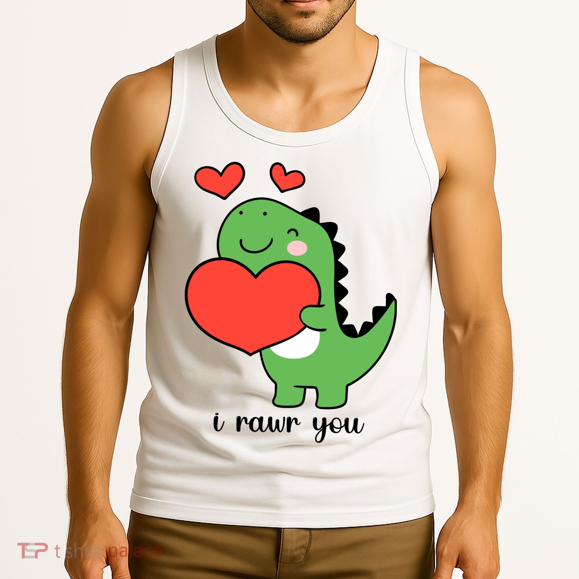 I Rawr You Cute Dinosaur Love Valentines Day Tank Top