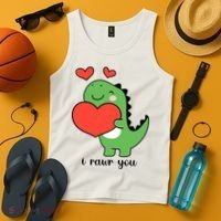 I Rawr You Cute Dinosaur Love Valentines Day Tank Top thumb 4