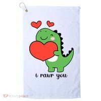 I Rawr You Cute Dinosaur Love Valentines Day Golf Towel thumb 0
