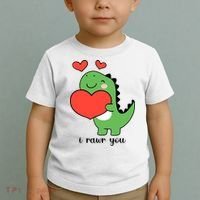 I Rawr You Cute Dinosaur Love Valentines Day Toddler T-Shirt thumb 2