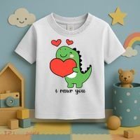 I Rawr You Cute Dinosaur Love Valentines Day Toddler T-Shirt thumb 3