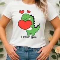 I Rawr You Cute Dinosaur Love Valentines Day Women's T-Shirt thumb 2