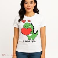 I Rawr You Cute Dinosaur Love Valentines Day Women's T-Shirt thumb 4