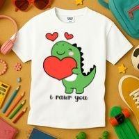 I Rawr You Cute Dinosaur Love Valentines Day Kids T-Shirt thumb 3