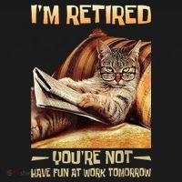 I'm Retired You're Not Have Fun At Work Tomorrow Funny Cat Hoodie thumb 7
