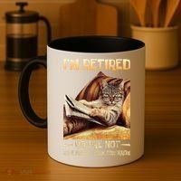 I'm Retired You're Not Have Fun At Work Tomorrow Funny Cat Coffee Mug thumb 4