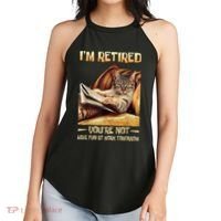 I'm Retired You're Not Have Fun At Work Tomorrow Funny Cat Women's Perfect Tri Rocker Tank thumb 2