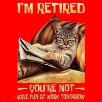 I'm Retired You're Not Have Fun At Work Tomorrow Funny Cat Santa Hat thumb 1