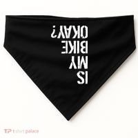 Is My Bike Okay? Upside Down Motorcycle Logo USA-Made Doggie Bandana thumb 0
