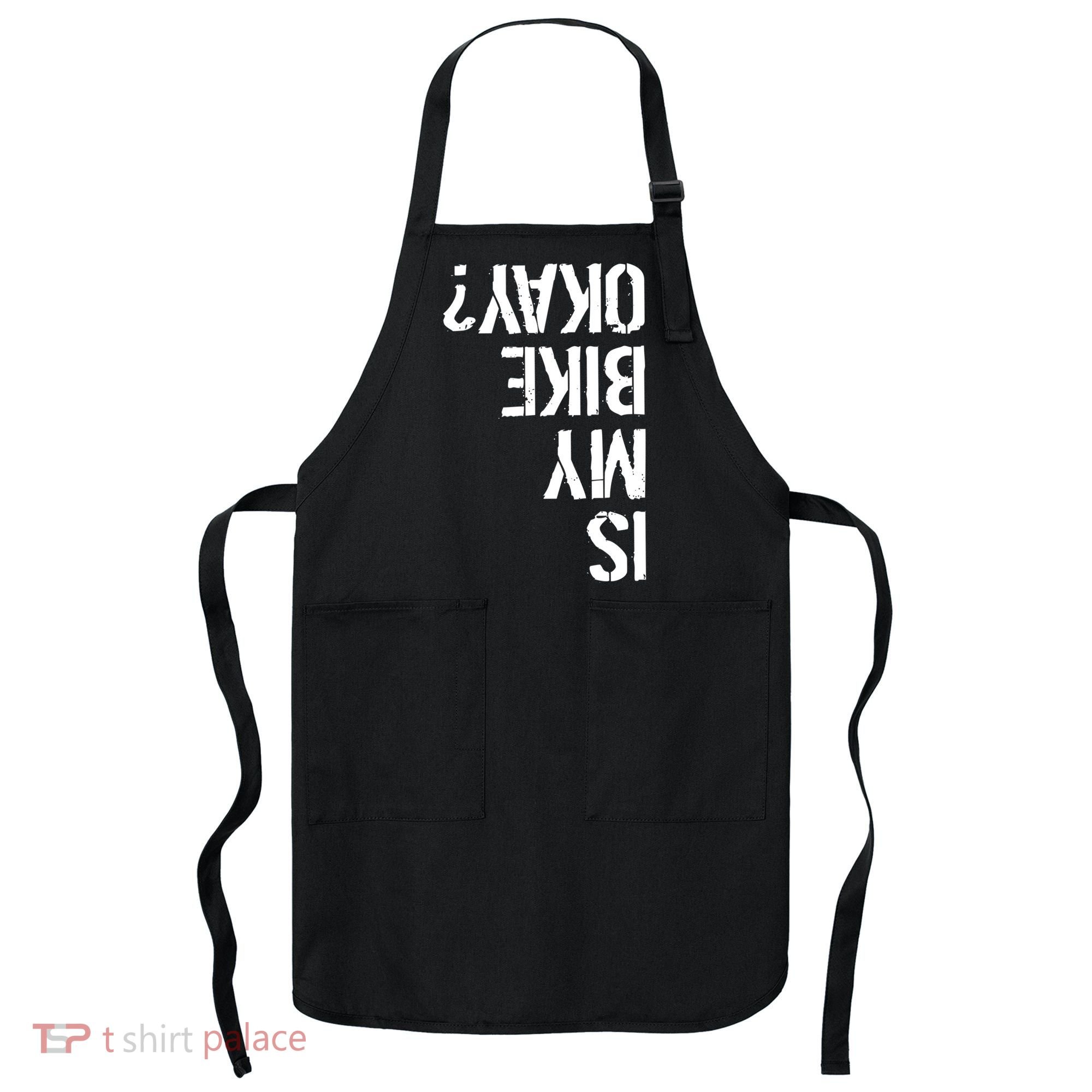 Is My Bike Okay? Upside Down Motorcycle Logo Apron