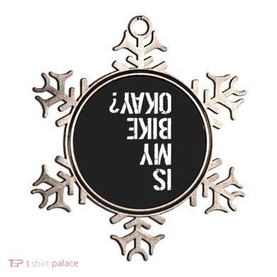 Is My Bike Okay? Upside Down Motorcycle Logo Ornament