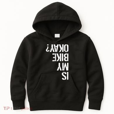 Is My Bike Okay? Upside Down Motorcycle Logo Kids Hoodie