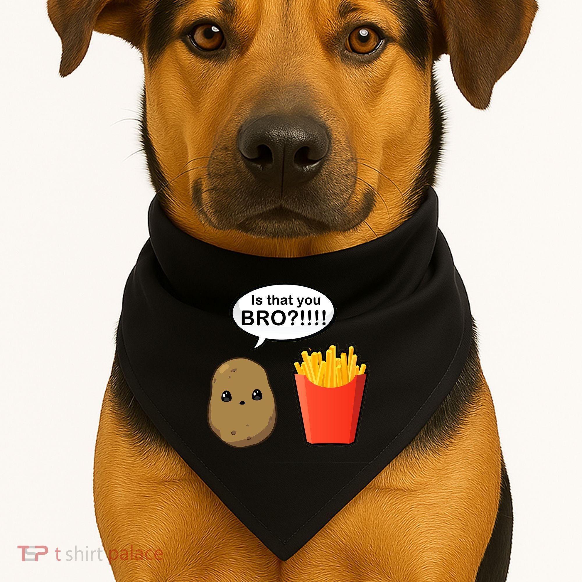Is That You Bro Funny Cute French Fries USA-Made Doggie Bandana