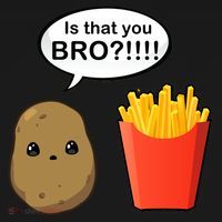 Is That You Bro Funny Cute French Fries Button thumb 1