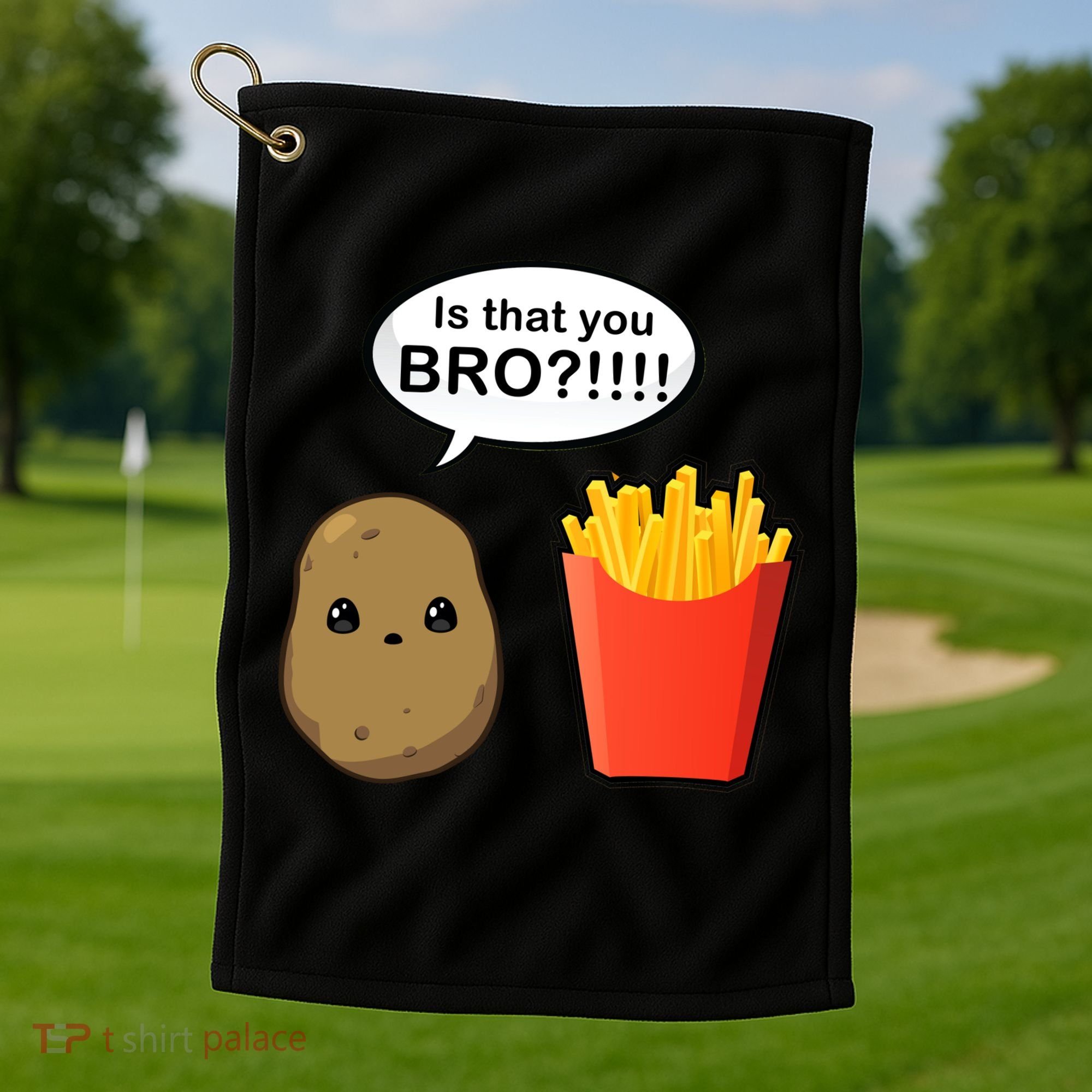Is That You Bro Funny Cute French Fries Golf Towel