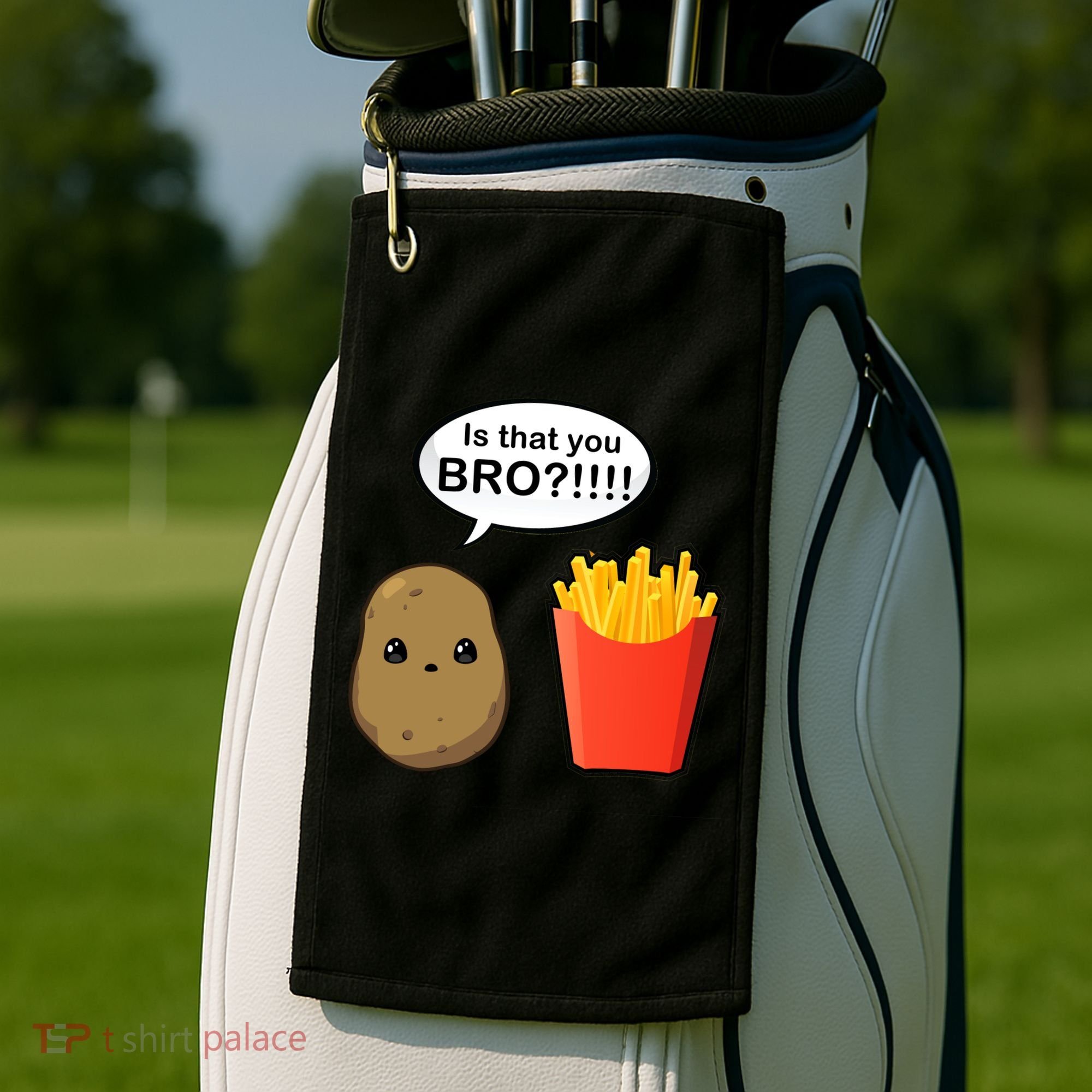 Is That You Bro Funny Cute French Fries Golf Towel