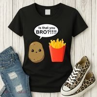 Is That You Bro Funny Cute French Fries Women's T-Shirt thumb 3