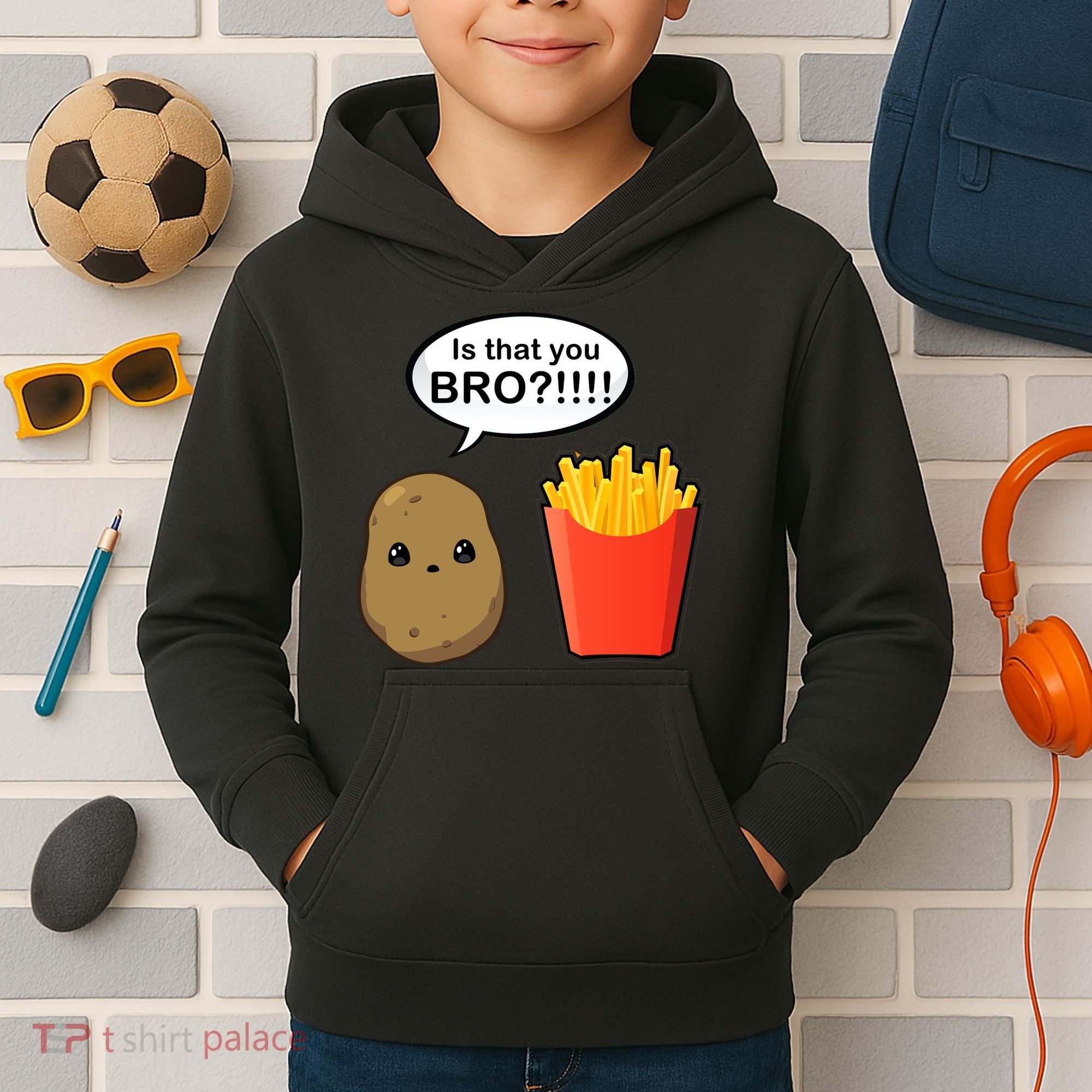 Is That You Bro Funny Cute French Fries Kids Hoodie