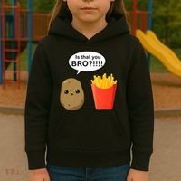 Is That You Bro Funny Cute French Fries Kids Hoodie thumb 3