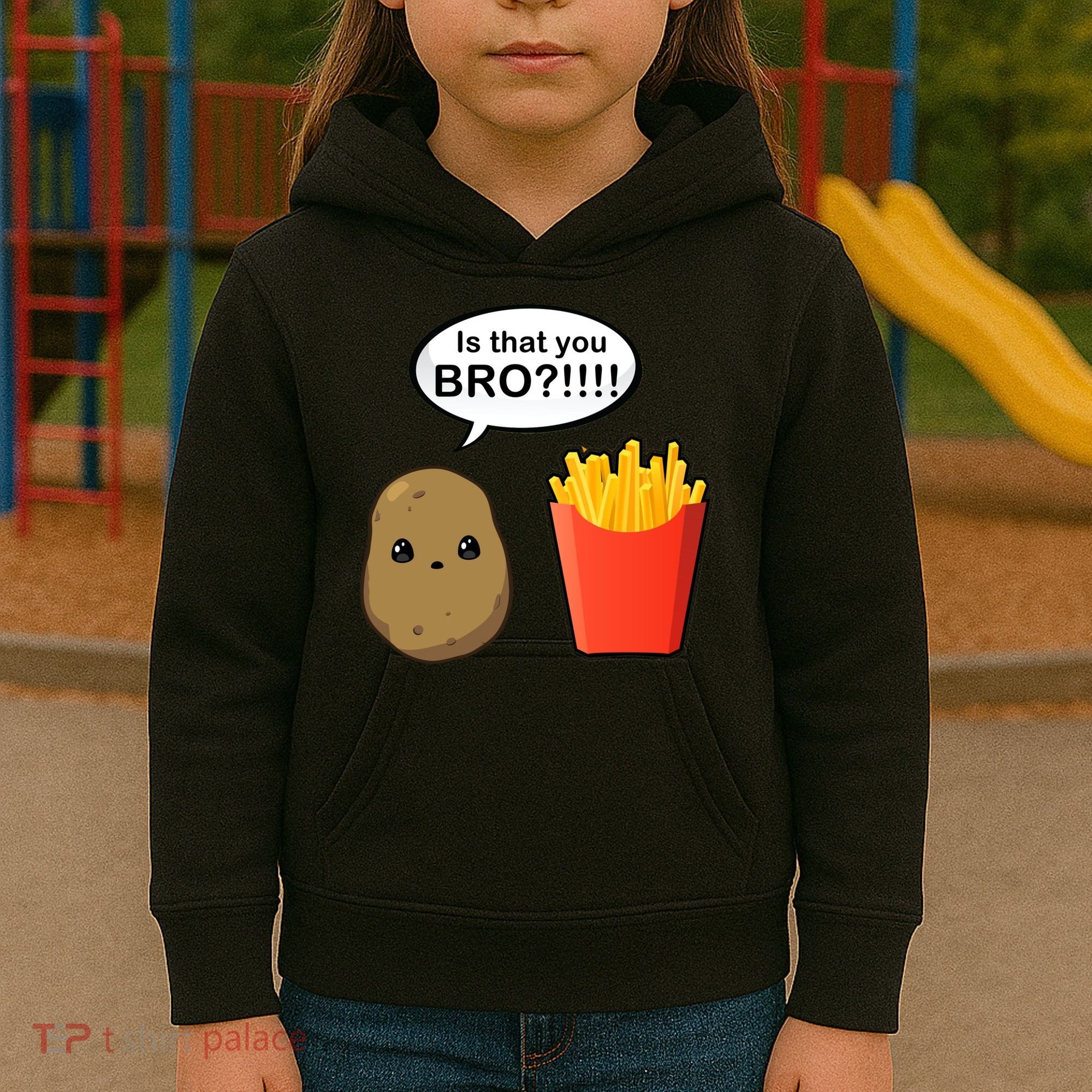 Is That You Bro Funny Cute French Fries Kids Hoodie