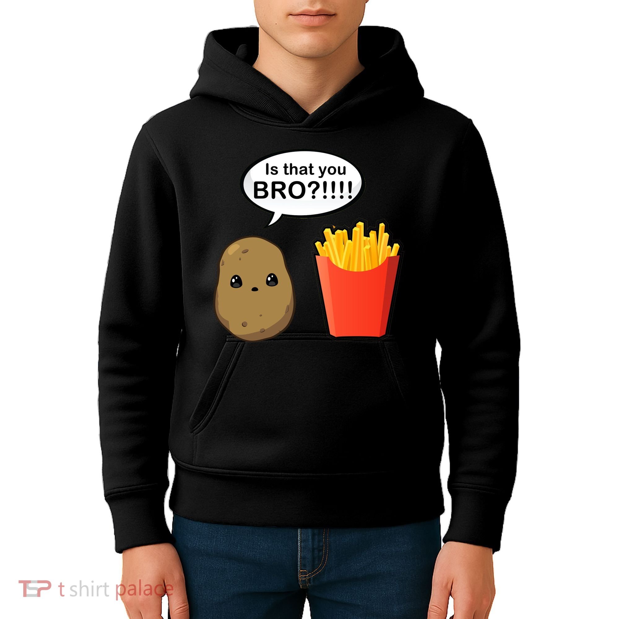 Is That You Bro Funny Cute French Fries Kids Hoodie