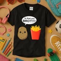 Is That You Bro Funny Cute French Fries Kids T-Shirt thumb 3