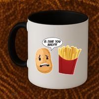 Is That You Bro Funny French Fries Coffee Mug thumb 2