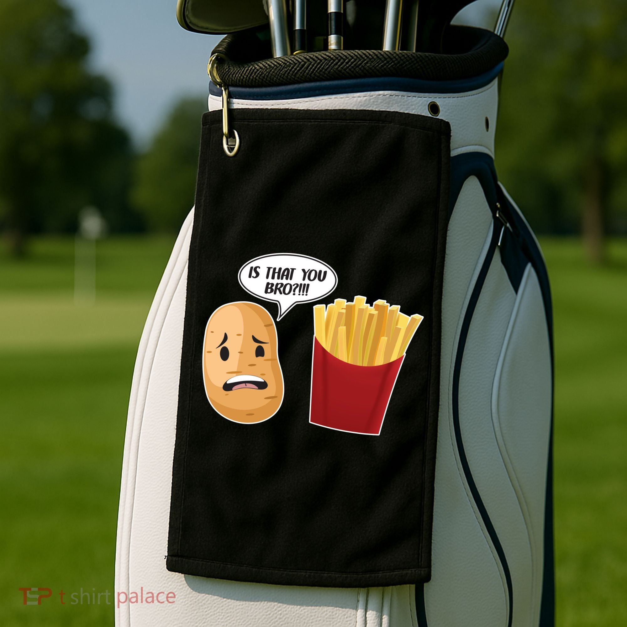 Is That You Bro Funny French Fries Golf Towel
