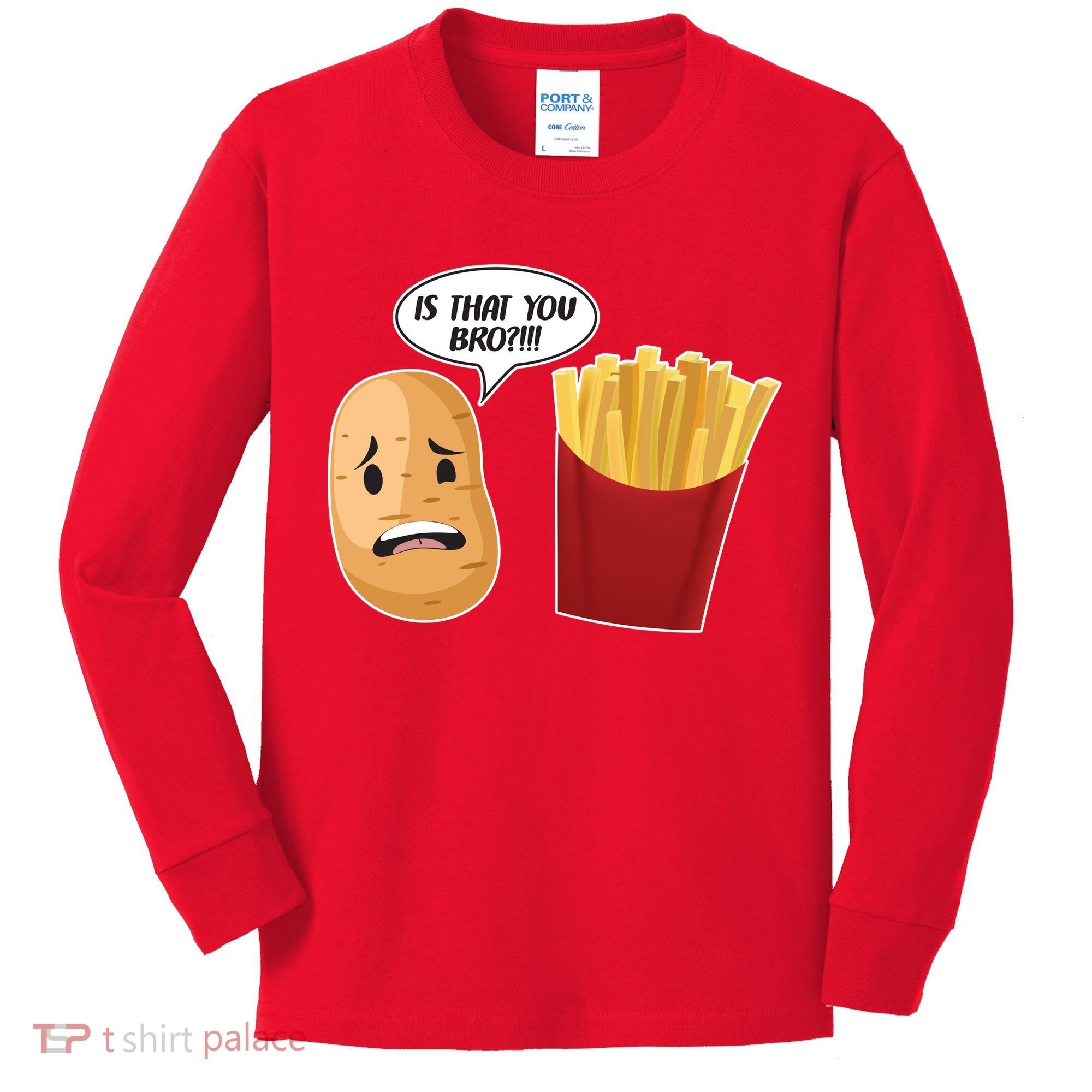 Is That You Bro Funny French Fries Kids Long Sleeve Shirt