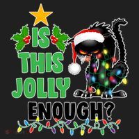 Is This Jolly Enough Funny Christmas Cat Women's Sweatshirt thumb 2