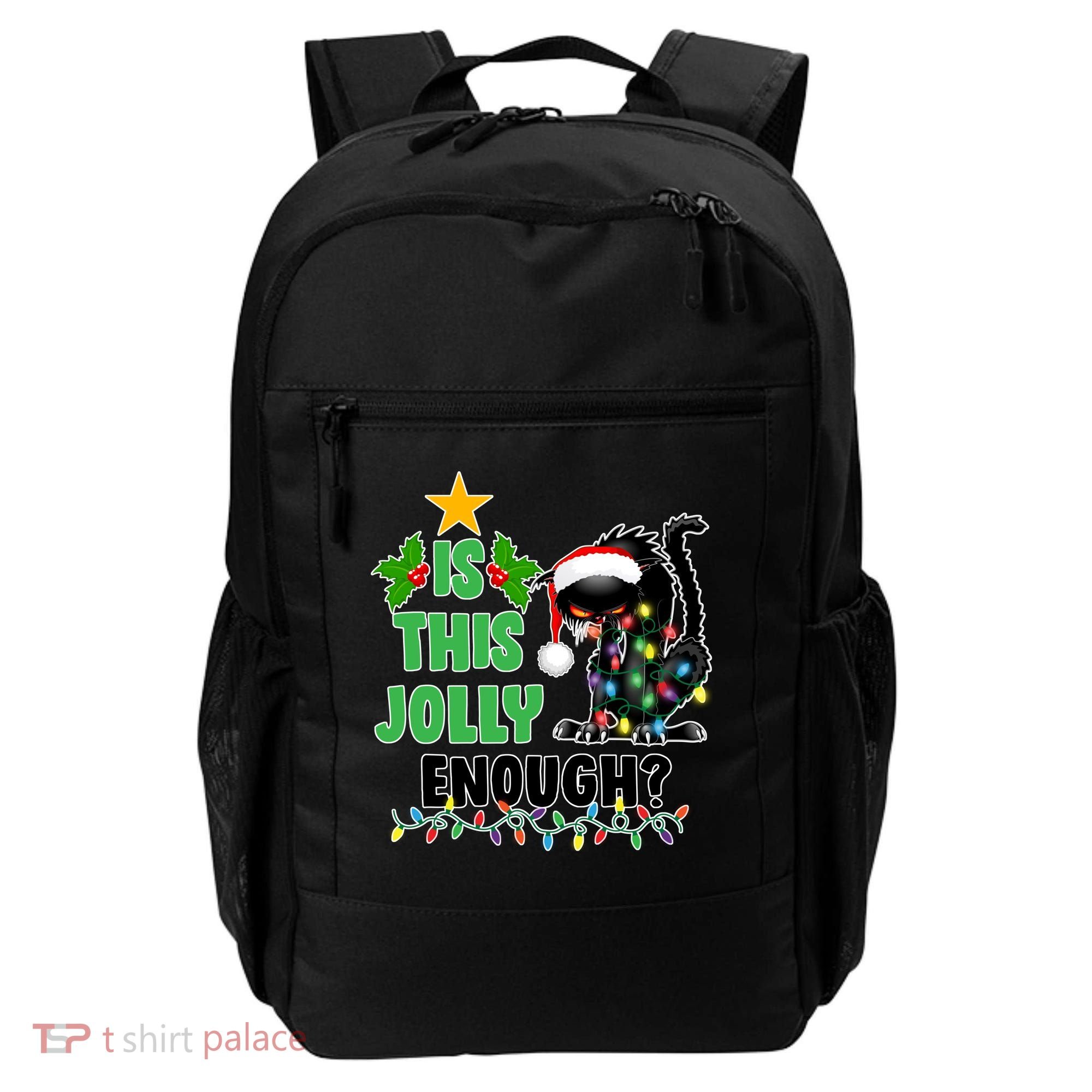 Is This Jolly Enough Funny Christmas Cat Backpack
