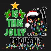 Is This Jolly Enough Funny Christmas Cat Backpack thumb 2