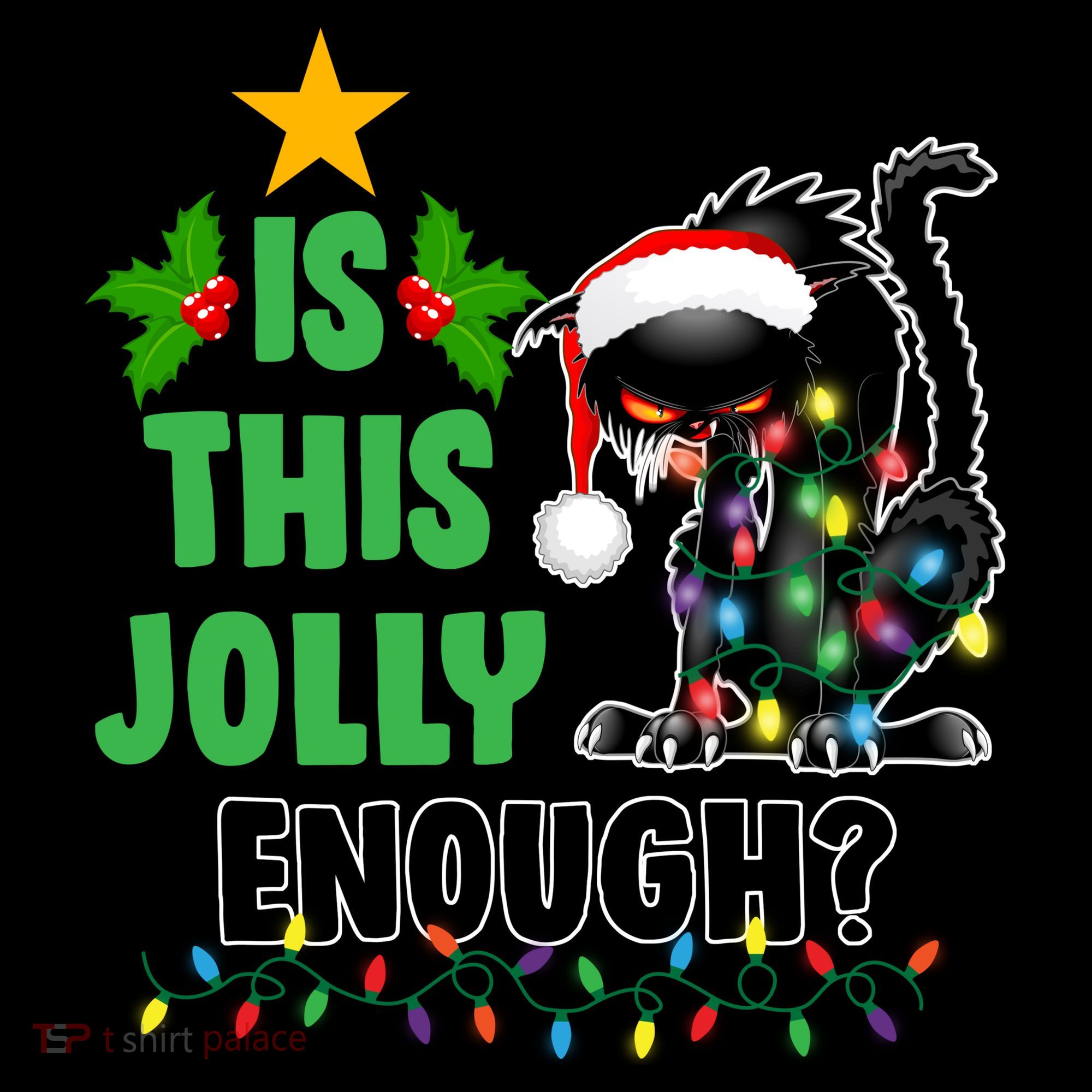 Is This Jolly Enough Funny Christmas Cat Coffee Mug