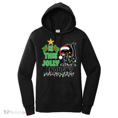 Is This Jolly Enough Funny Christmas Cat Women's Hoodie