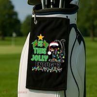 Is This Jolly Enough Funny Christmas Cat Golf Towel thumb 2