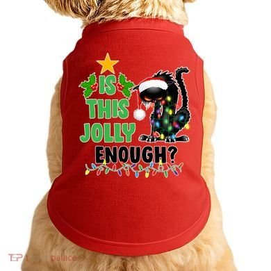Is This Jolly Enough Funny Christmas Cat Doggie Tank