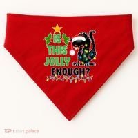 Is This Jolly Enough Funny Christmas Cat USA-Made Doggie Bandana thumb 0
